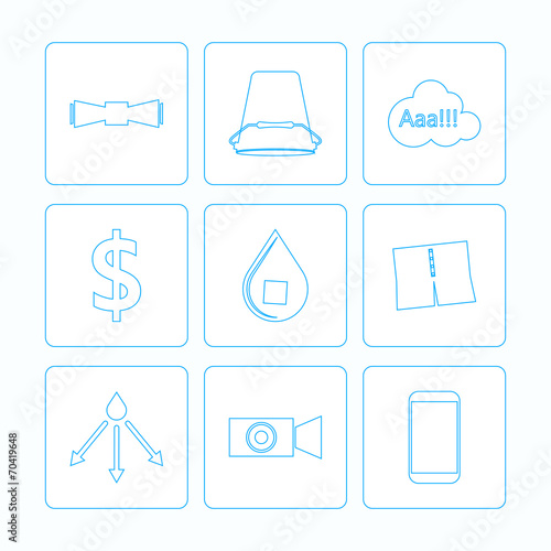 Contour vector icons for Ice Bucket Challenge