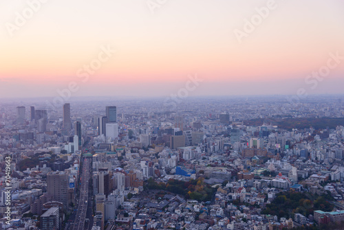 Tokyo in the twilight, direction to Shibuya, Shinjuku