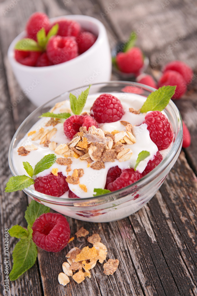 yogurt with berry and muesli yogurt with berry and muesli