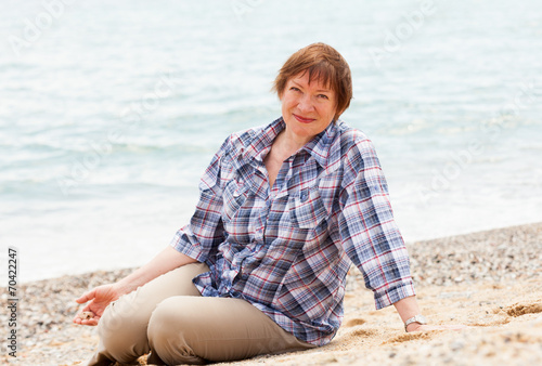 Senior woman on beach