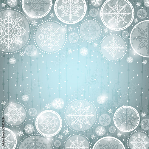 grey christmas background with snowflakes, vector