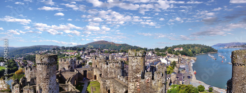 Conwy Castle in Wales, United Kingdom, series of Walesh castles