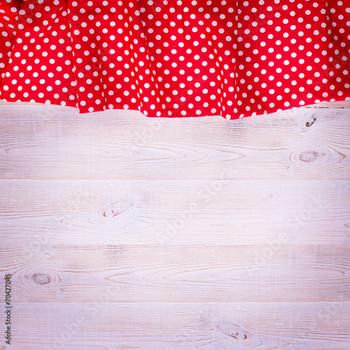 Wooden texture background and tablecloth