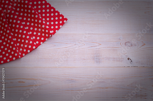 Wooden texture background and tablecloth