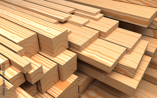 Closeup wooden boards. construction materials
