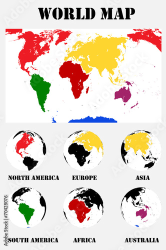 Map Of The World. Vector Illustration.