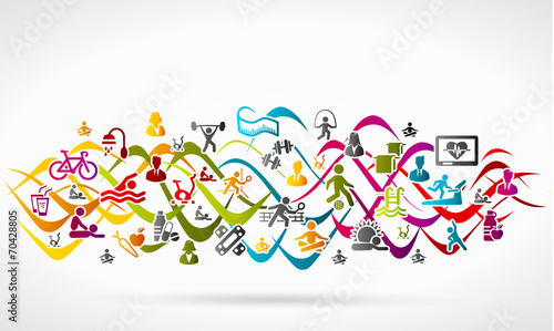 Healthy life icon set