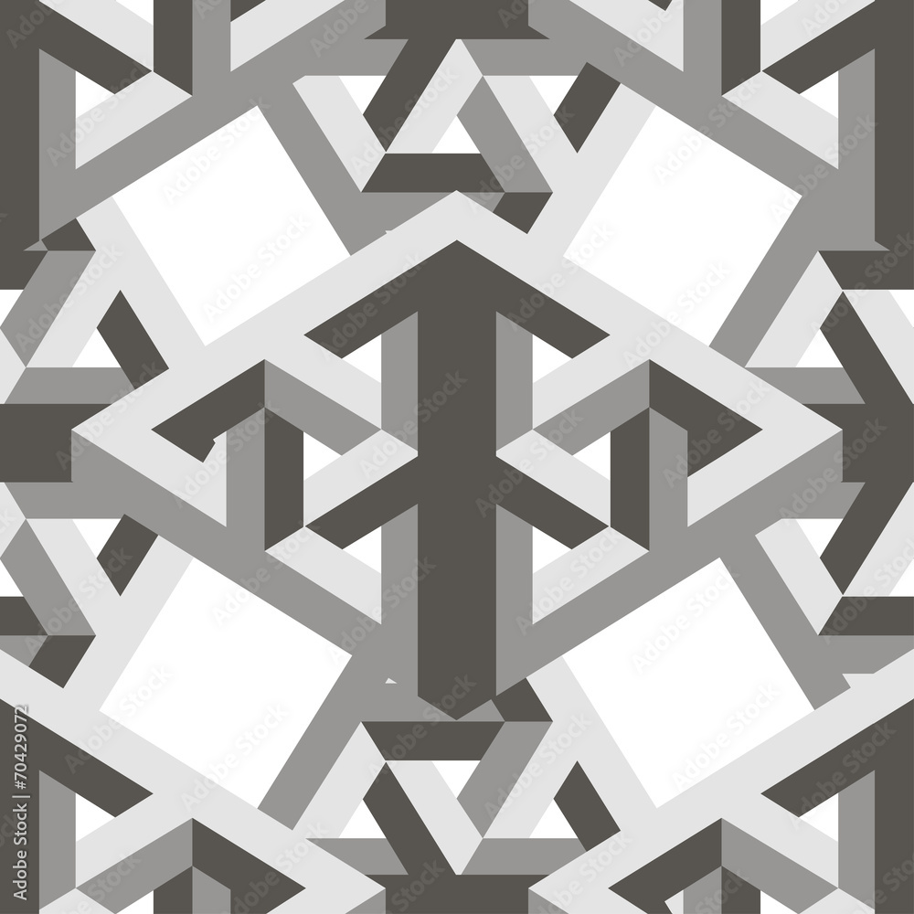 Geometric 3d seamless pattern, optical illusion Geometric 3d seamless pattern, optical illusion