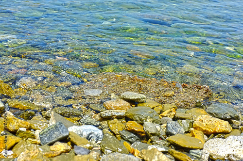 Shallow water with stones inside