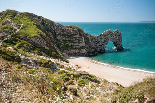 Durdle Door. South West Coastal Path, Dorset, UK.