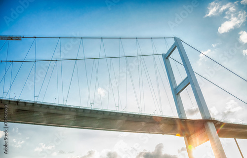 Canvas Print sunset and bridge