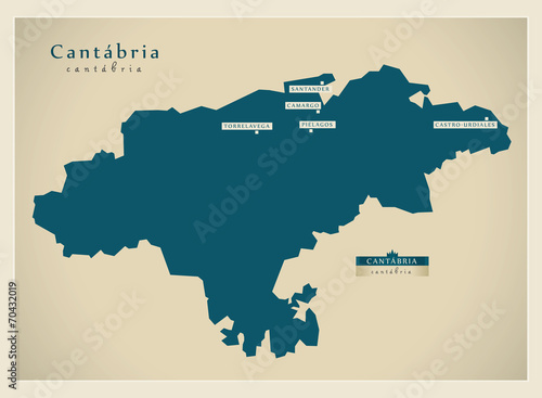 Modern map - Cantabria ES photo