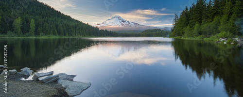 Volcano mountain Mt. Hood, in Oregon, USA. photo