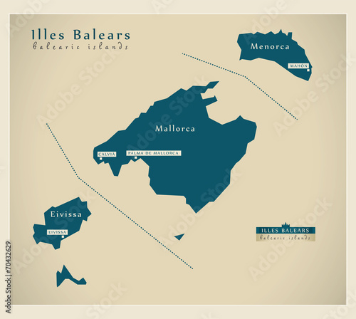 Modern map - Illes Balears ES