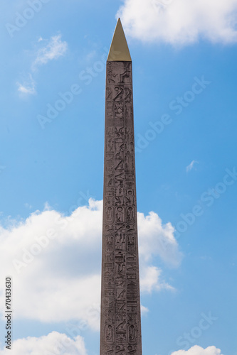 The Obelisk in " Place de la Concorde " in Paris France