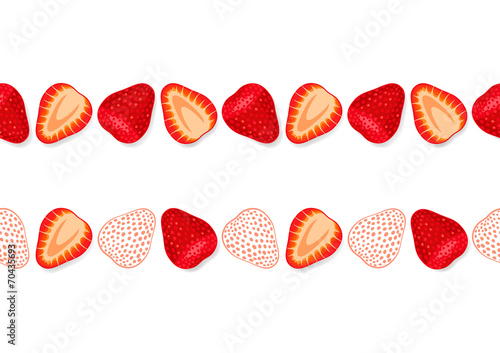 Seamless ornaments with strawberries