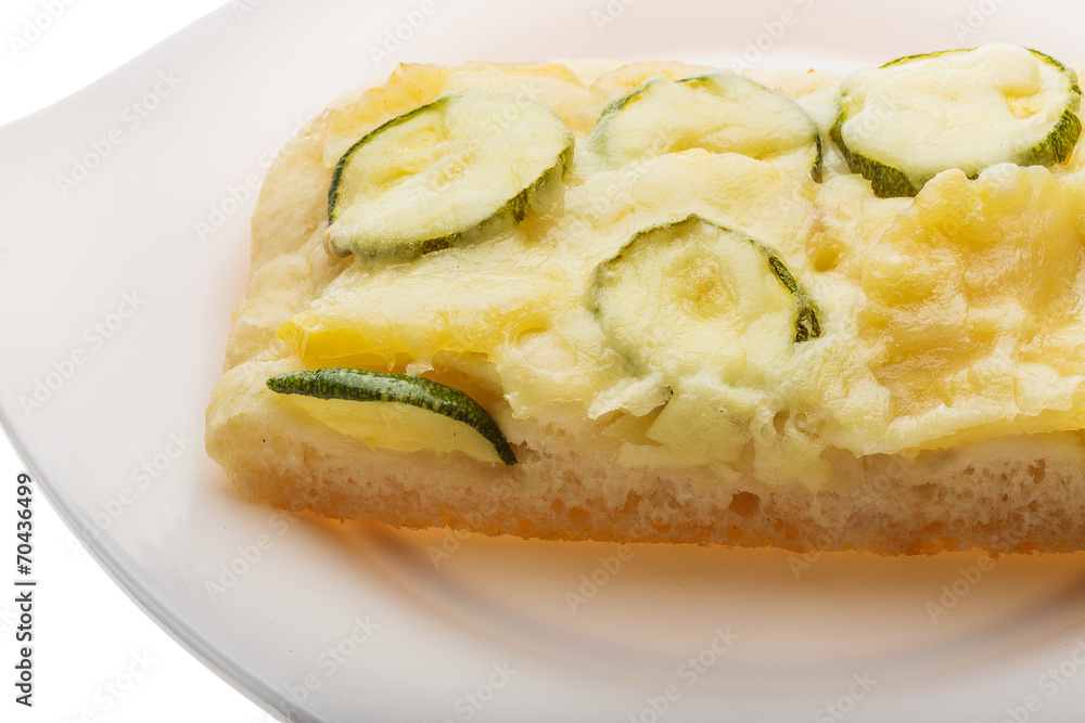 Pizza with zucchini Pizza with zucchini
