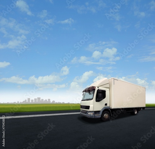 Delivery truck on the road