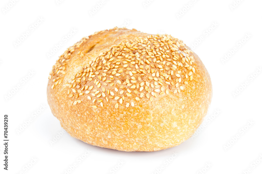 Fresh bread on white background.