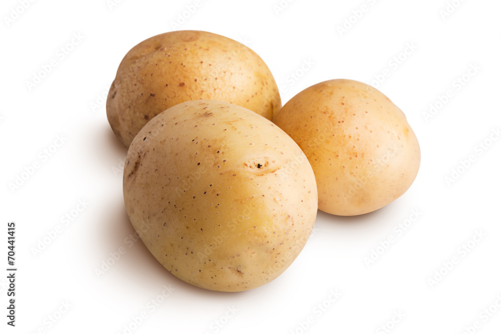 Group of potatoes isolated on a white background Group of potatoes isolated on a white background