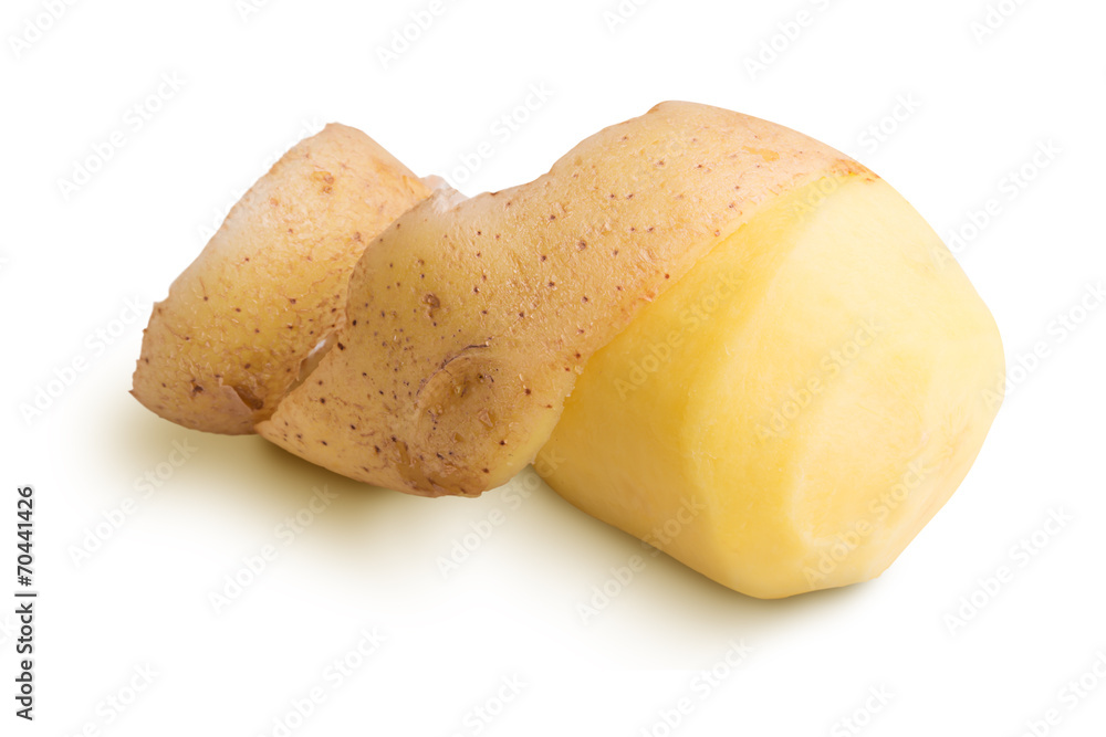 Raw potato isolated on a white background