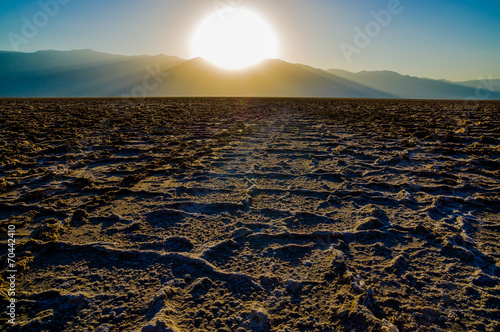 Beautiful sunset at Badwater Death Valley National Park photo