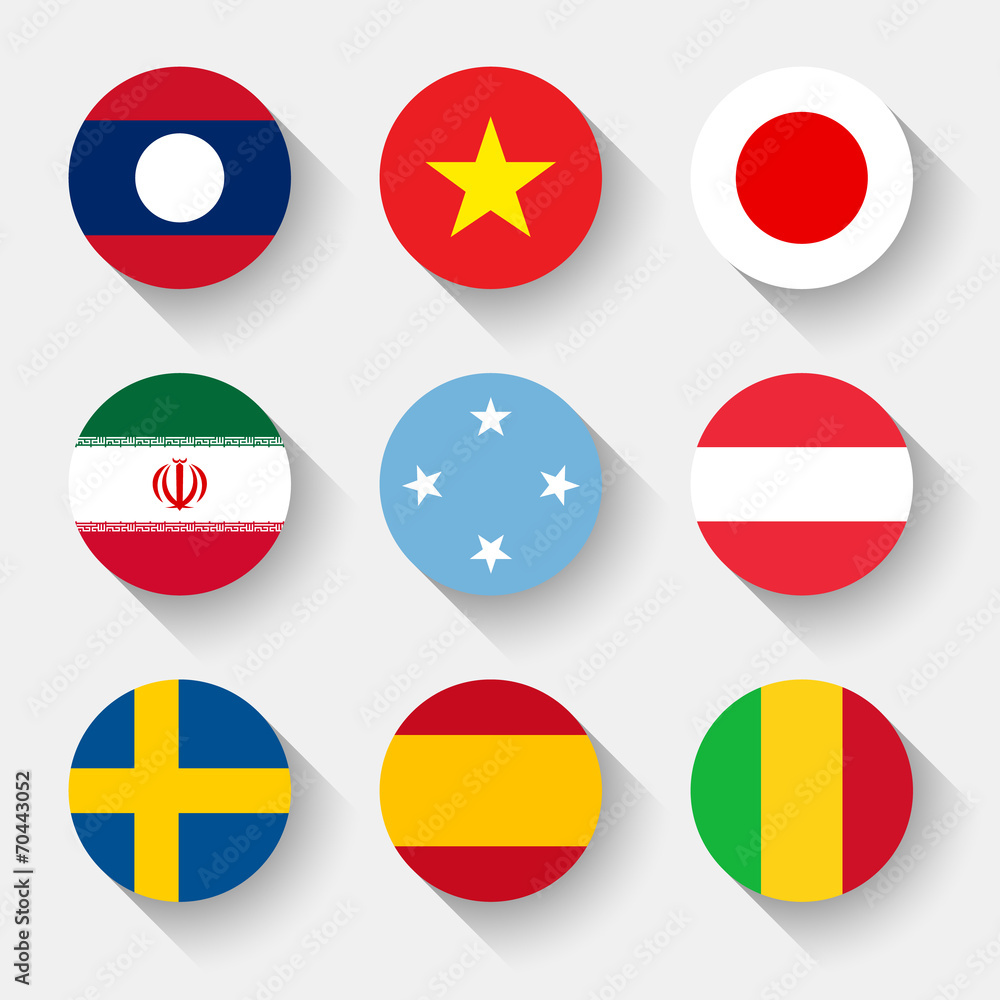 Flags of the world, round buttons Flags of the world, round buttons