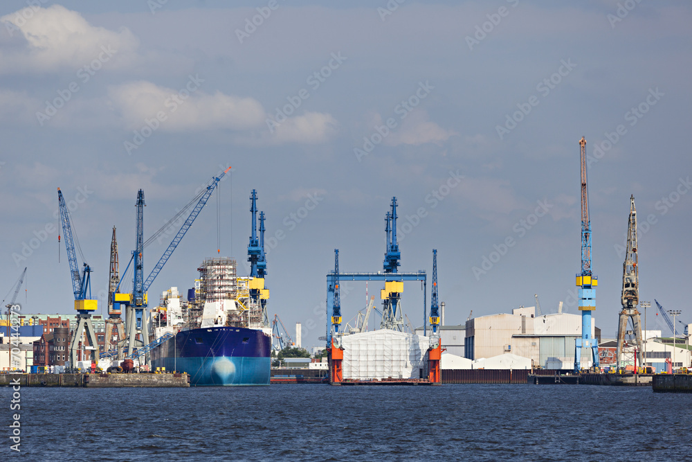Shipyard in Hamburg, Germany