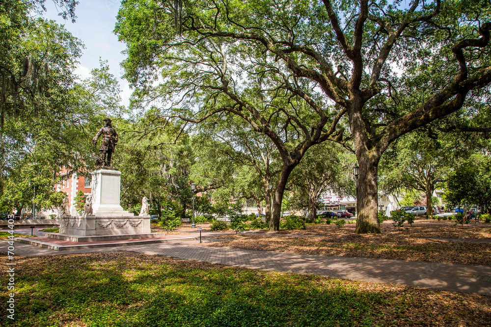 Savannah Park with Statue