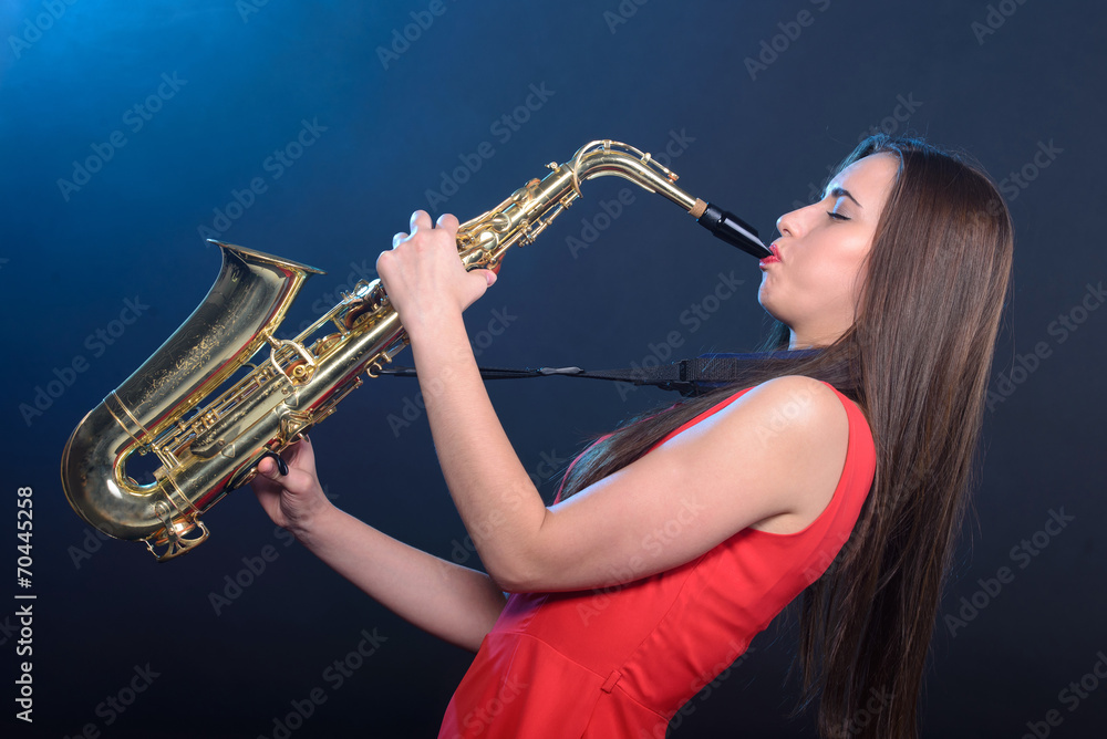 Naklejka premium Saxophone player