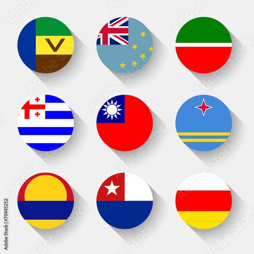 Flags of the world, round buttons