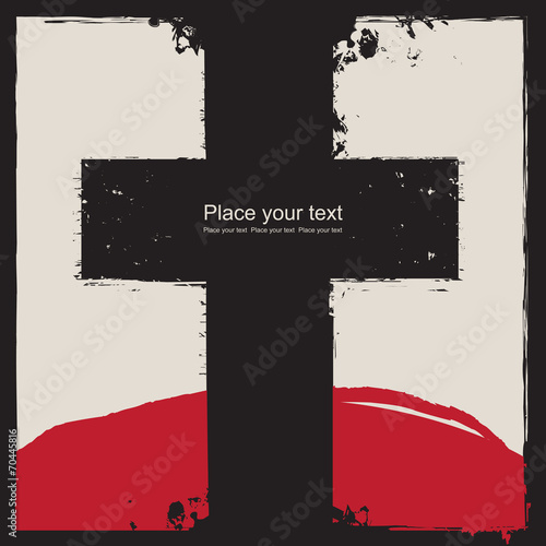 sign of the cross on an abstract background