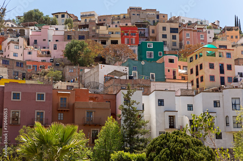 colorful houses on the hill in Guanajuato