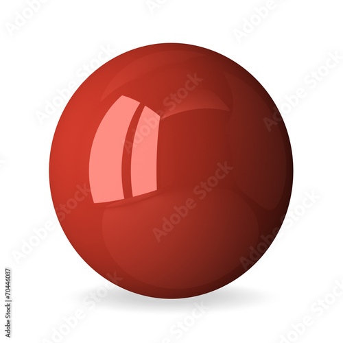 Red shiny sphere isolated