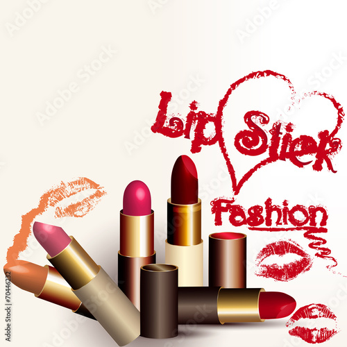 Fashion vector background with lipstick