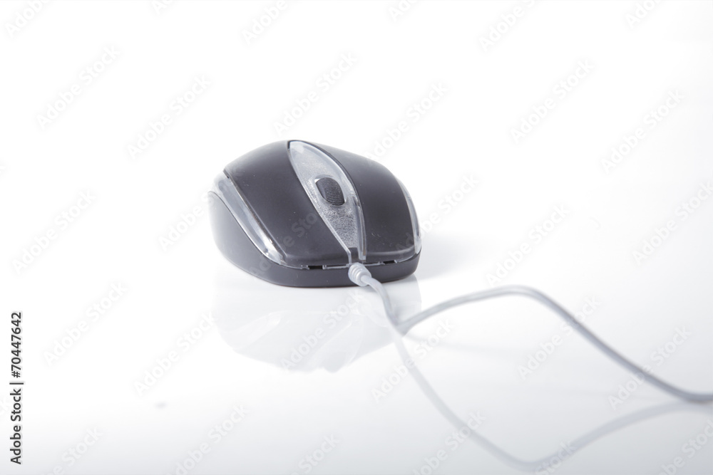 Black computer mouse,isolated on white Black computer mouse,isolated on white