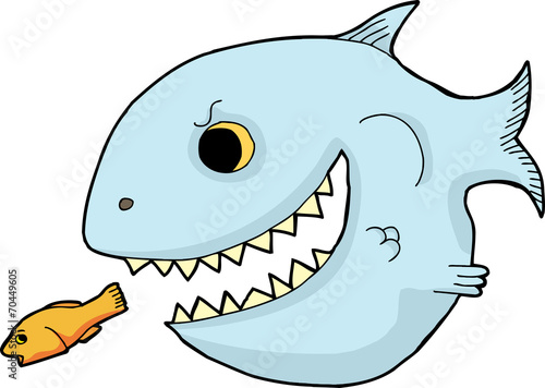 Isolated Hungry Fish