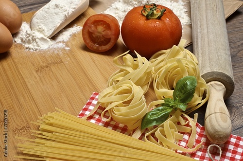 Pasta and ingredients for pasta