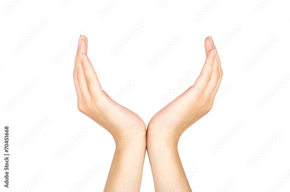 Woman hands as if holding something Woman hands as if holding something