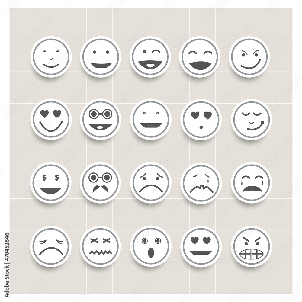 Vector face emotion icon set Vector face emotion icon set