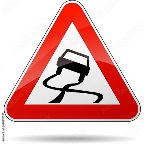 Vector slippery road sign