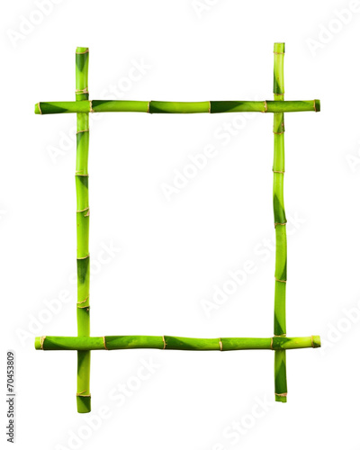 Fototapeta Naklejka Na Ścianę i Meble -  Green bamboo frame isolated on white background.