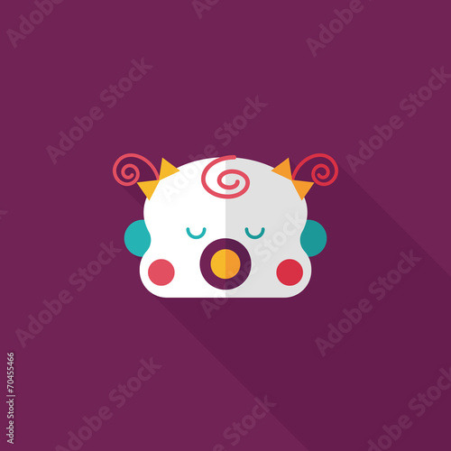 baby gril flat icon with long shadow