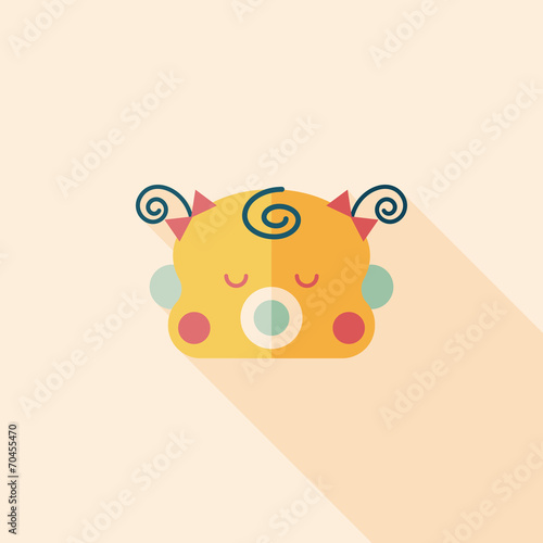 baby gril flat icon with long shadow