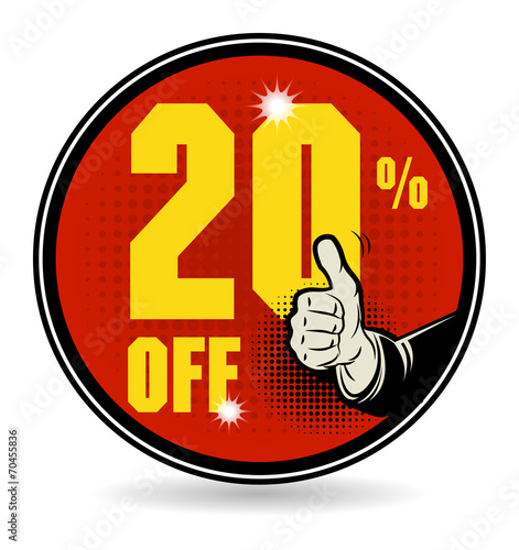 Sale discount sign, vector illustration