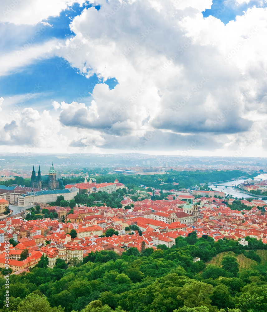 Colorful landscape of Prague (Praha), capital of the Czech Repub