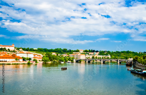 The View on summer Prague above River Vltava © Valeri Luzina