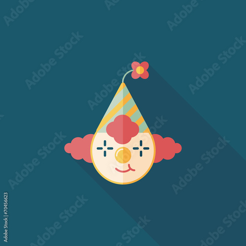 Clown flat icon with long shadow,eps10