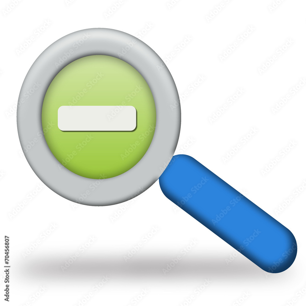 illustration of zoom out symbol on magnifying lens illustration of zoom out symbol on magnifying lens