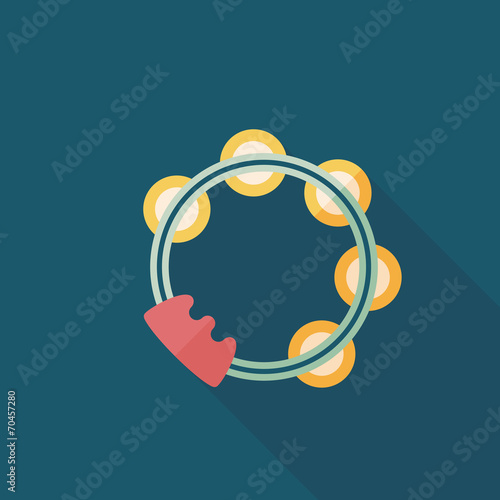 tambourine flat icon with long shadow photo